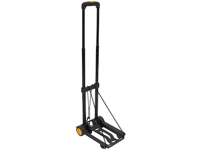 Mount-It! Folding Luggage Cart and Dolly, 77 lb. Capacity, Black/Yellow (MI-912)