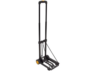 Mount-It! Folding Luggage Cart and Dolly, 77 lb. Capacity, Black/Yellow (MI-912)