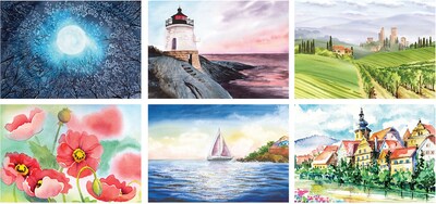Custom Water Color Spiral Wall Calendar