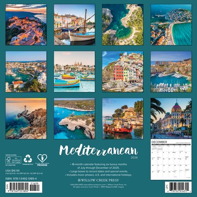 2026 Willow Creek Mediterranean 12 x 12 Monthly Wall Calendar (51894X)