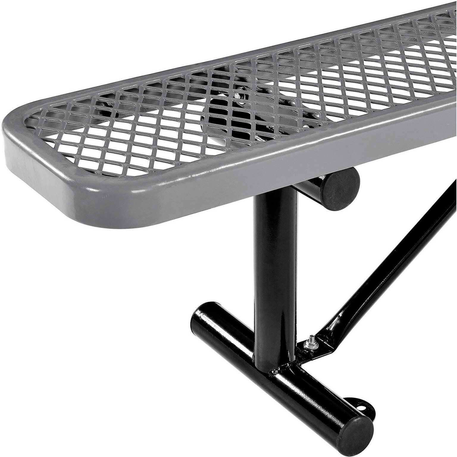 Global Industrial 6 Outdoor Steel Flat Bench, Expanded Metal, Gray (277156GY)