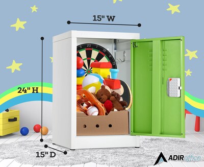 AdirOffice 24"H Single Tier Green Storage Locker (ADI629-02-GRN-DL)