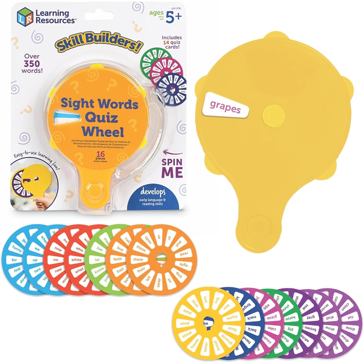Learning Resources Skill Builders! Sight Words Quiz Wheel, 16/Pack (LER3791)