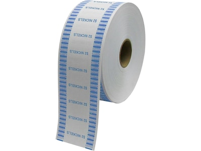 CONTROLTEK Nickel Coin Wrapper for Coin Wrapping Machines, Kraft/Blue, 8 Rolls/Carton (575035)