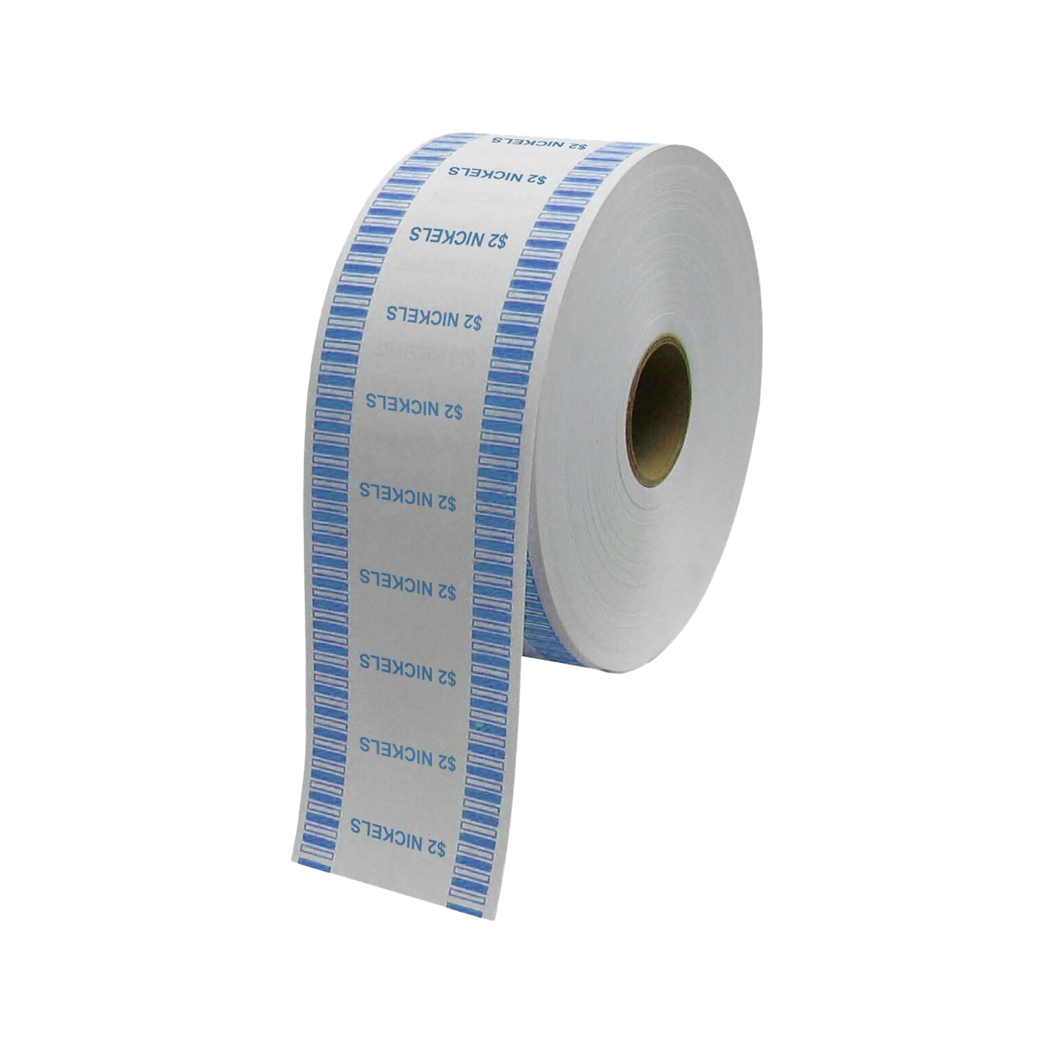 CONTROLTEK Nickel Coin Wrapper for Coin Wrapping Machines, Kraft/Blue, 8 Rolls/Carton (575035)