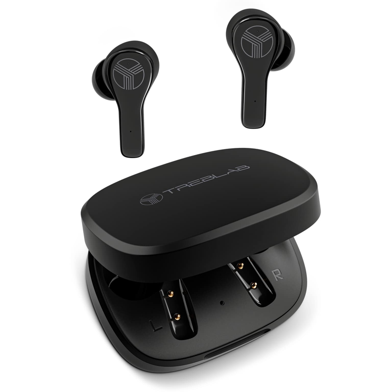 Treblab WX8 True Wireless IPX8 Waterproof Earbuds, Bluetooth, Black