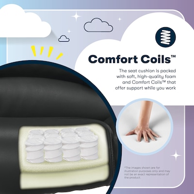 Serta Torrington Ergonomic Polyurethane Big & Tall Chair, 400 lb. Capacity, Black (52399-BLK)