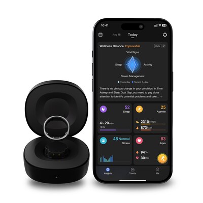 RingConn Gen 2 Ultra-Thin Smart Ring - Size Before You Buy - Size 7, Matte Black (123030705)