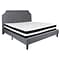 Flash Furniture Brighton Tufted Upholstered Platform Bed in Light Gray Fabric with Pocket Spring Mat