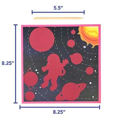 Ready 2 Learn Magic Scratch Paper, Space, 8.25" x 8.25", Multicolored, 10 Boards/Set (CE-10154)