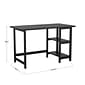Martha Stewart Beckett 48"W Solid Wood Rectangular Home Office Trestle Desk, Black Wood Grain (BLNFYHY1071BK)