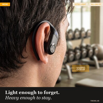 Treblab Wireless Noise Canceling Earbuds, Bluetooth, Black (X4)