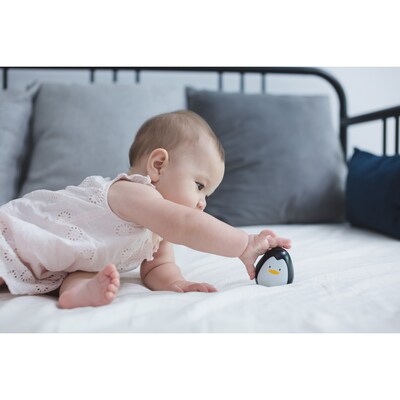 Plan Toys Penguin Wobbler Wooden Bounce Back Toy, Black (PTS5200)