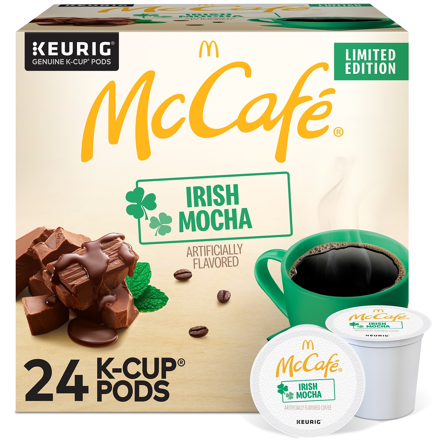 McCafe Irish Mocha Coffee Keurig® K-Cup® Pods, Light Roast, 24/Box (5000365843)