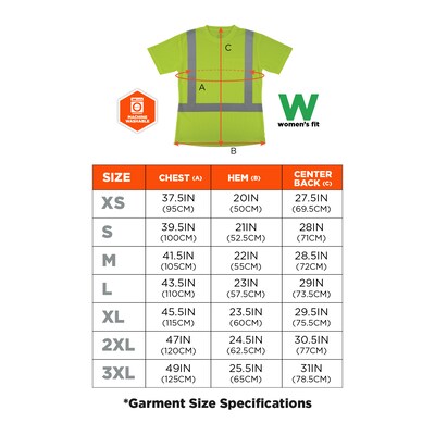 Ergodyne GloWear 8274 High Visibility Short Sleeve Women’s T-Shirt, ANSI Type R Class 2, Lime, 2XL (22076)