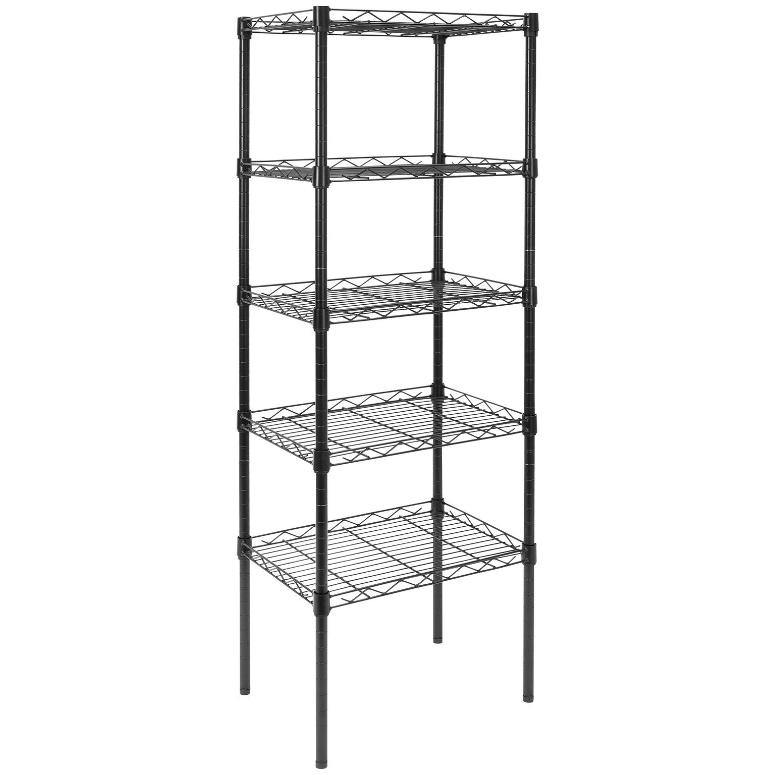 Mount-It! 5-Tier Metal Shelving Unit, Holds 88 lbs per shelf, Black (MI-7861)