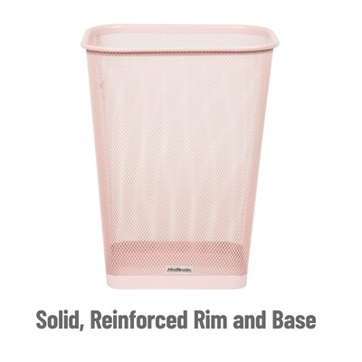 Mind Reader Metal Trash Can Without Lid, 5 Gallon, Pink, 2/Pack (2SQUAGA-PNK)