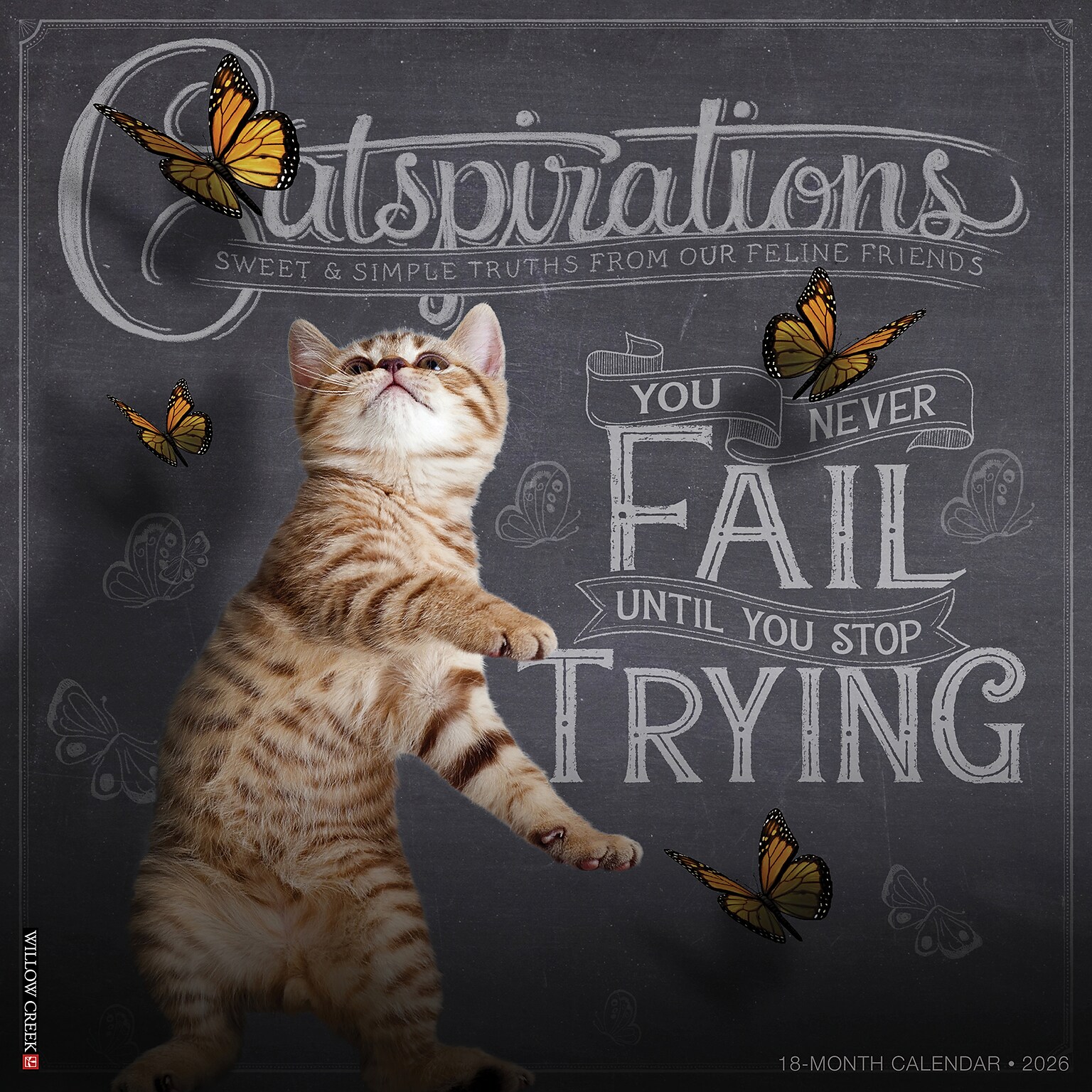 2026 Willow Creek Catspirations 12 x 12 Monthly Wall Calendar (50637)