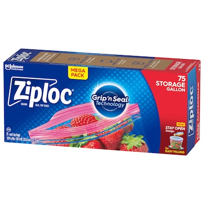 Ziploc Seal Top Bags, Storage, 2 Gallon - 12 bags