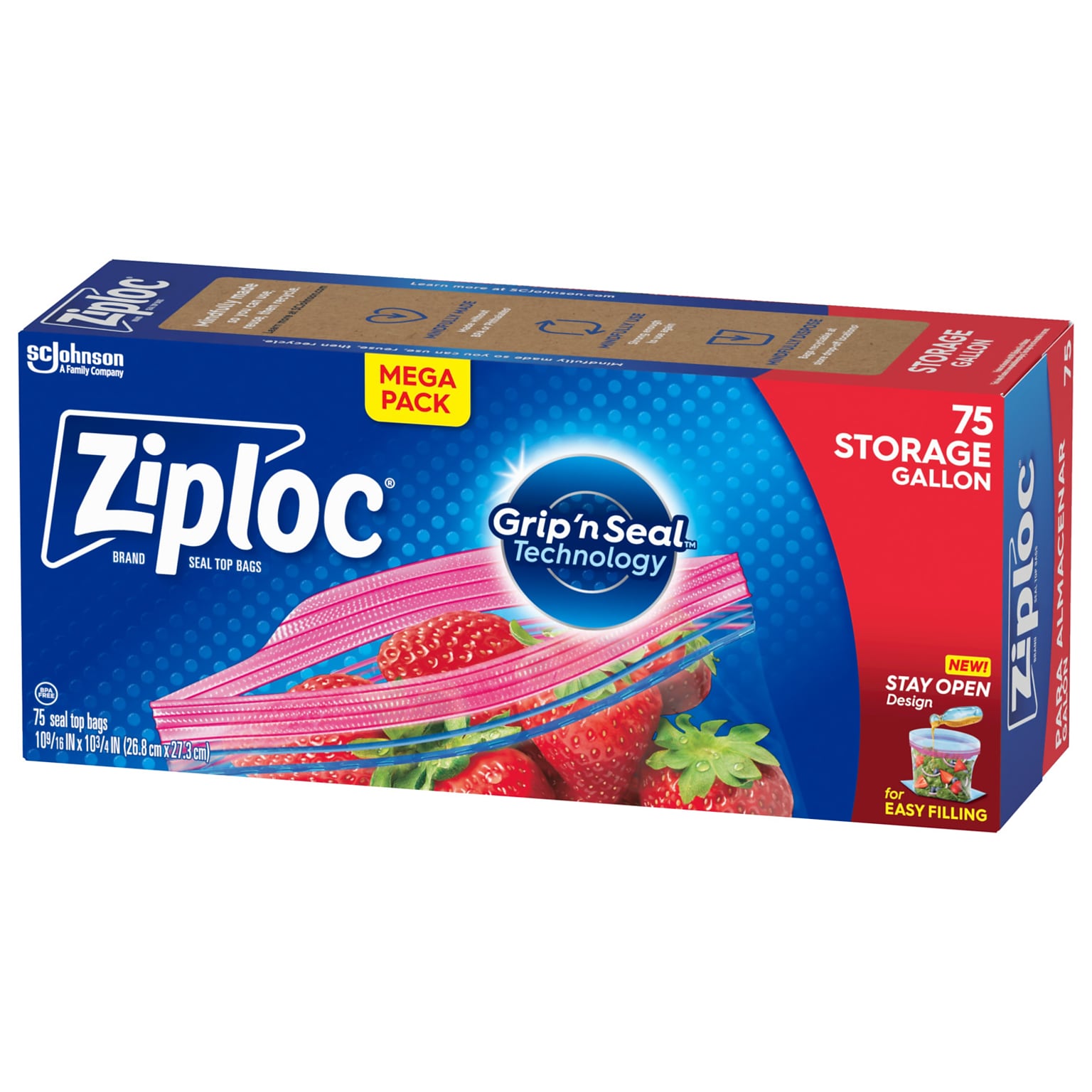 Ziploc Storage Bags, 1 Gal., 75/Box (314472)