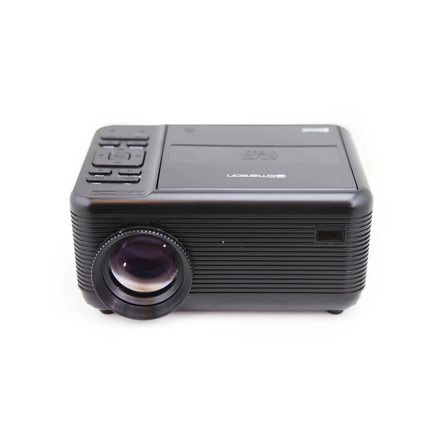 Emerson Home Theater Portable LCD Projector with Built-In DVD Player, Remote, and Projector Screen, Black (EVP-2501C)