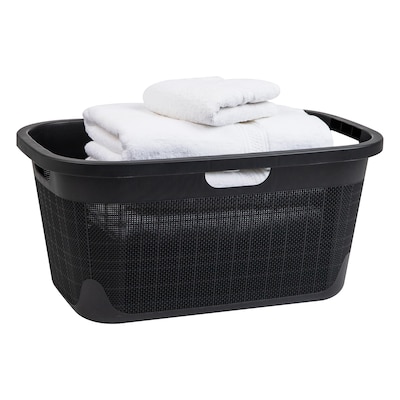 Mind Reader 10-Gallon Laundry Basket, Plastic, Black (40FABASK-BLK)