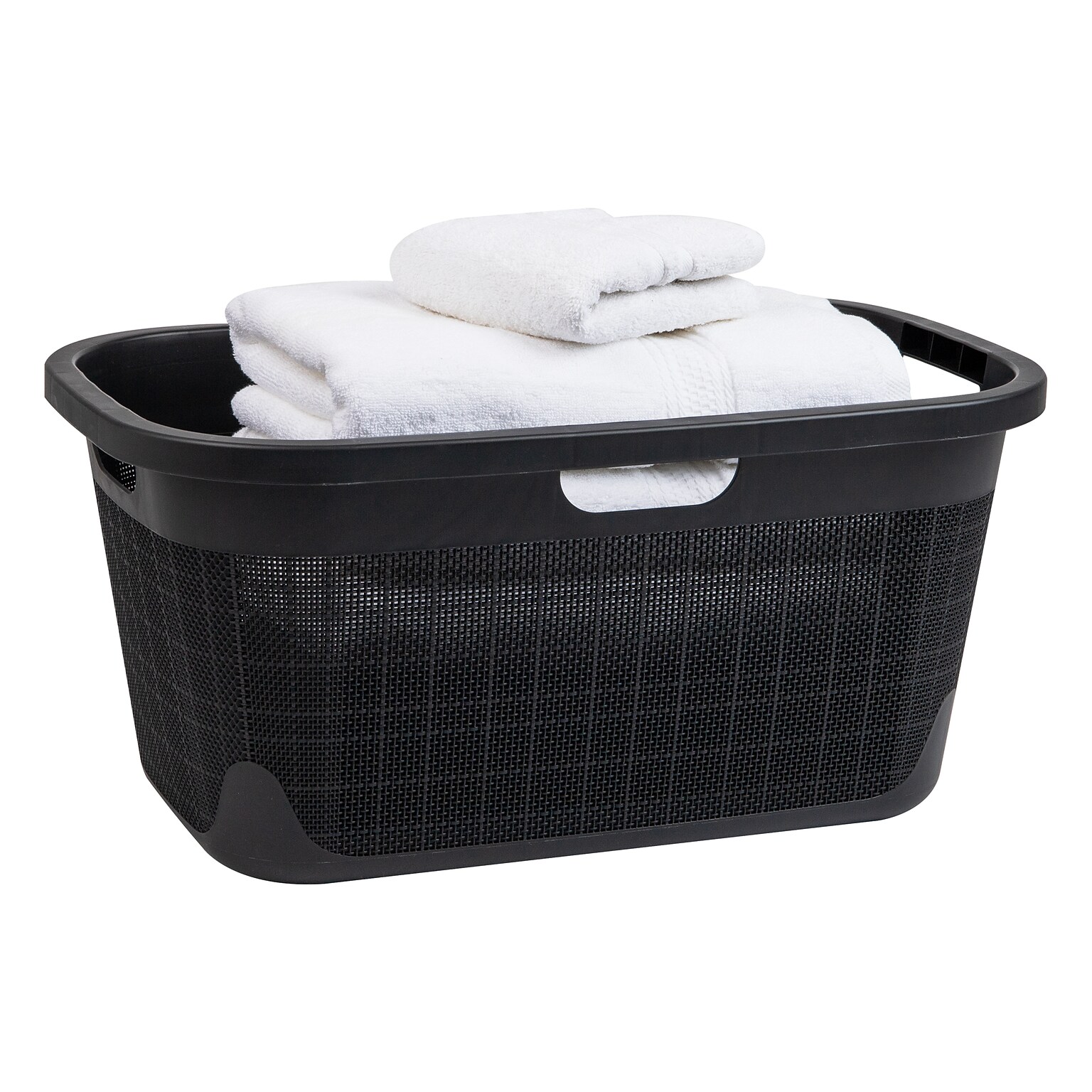 Mind Reader 10-Gallon Laundry Basket, Plastic, Black (40FABASK-BLK)