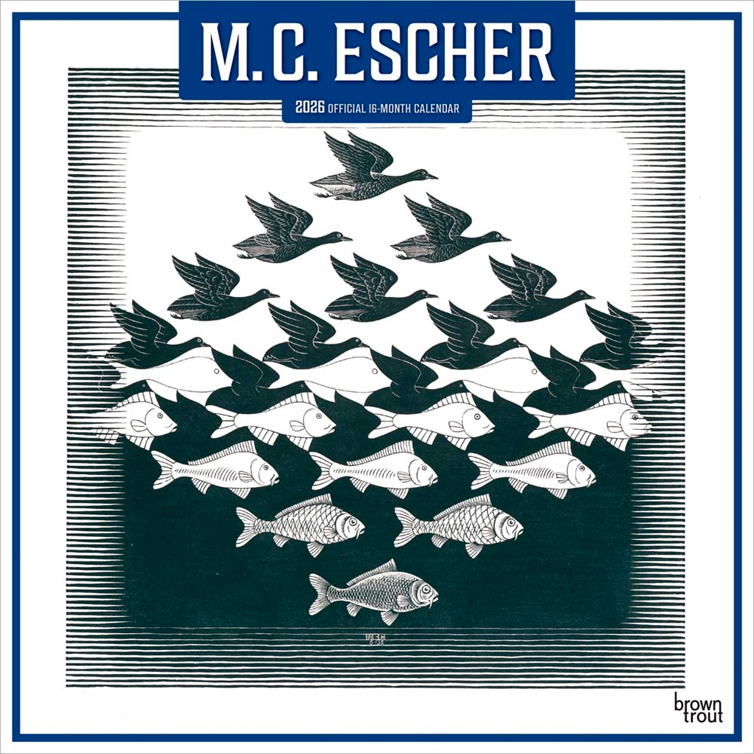 2026 BrownTrout M.C. Escher 12 x 12 Monthly Wall Calendar (9798330707065)