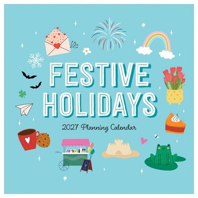 2027 TF Publishing Festive Holiday Themes 12 x 12 Monthly Wall Calendar, Multicolored (27-1146)