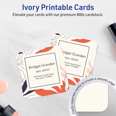 Avery Matte General Use Blank Cards, Ivory, 300/Pack (95292)
