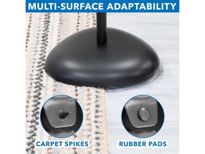 Mount-It! Height-Adjustable Speaker Floor Stand, Black, 2/Pack (MI-1232)