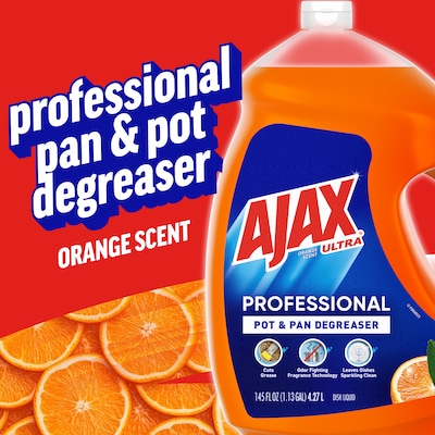 Ajax Ultra Professional Pot & Pan Degreaser Liquid Dish Soap, Orange Scent, 145 Oz. (61034313)