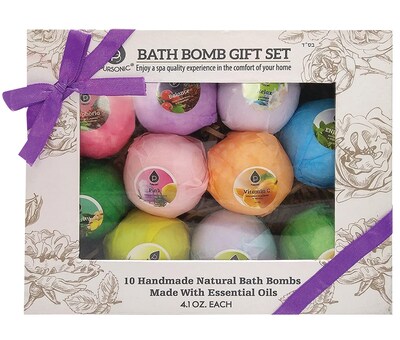 Pursonic Bath Bomb Gift Set - 10 handmade pieces