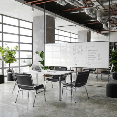 Flash Furniture HERCULES Vinyl Guest Big & Tall Chair, 1000 lb. Capacity, Black (XU60555BLKVYL)