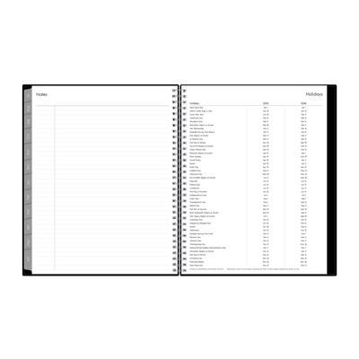 2025-2026 Blue Sky Enterprise 8.5" x 11" Academic Year Weekly & Monthly Planner, Plastic Cover, Black (130609-A26)
