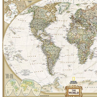 National Geographic World Executive Map, Mural, 110 x 76.5 (NGMRE00620092)