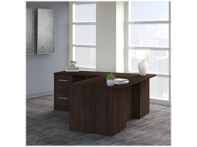 Bush Business Furniture Office 500 72W L Shaped Executive Desk with Drawers, Black Walnut (OF5004BW