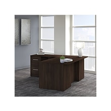 Bush Business Furniture Office 500 72W L Shaped Executive Desk with Drawers, Black Walnut (OF5004BW