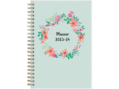 2023-2024 Blue Sky Laurel 5 x 8 Academic Weekly & Monthly Planner, Mint Green (131949-A24)