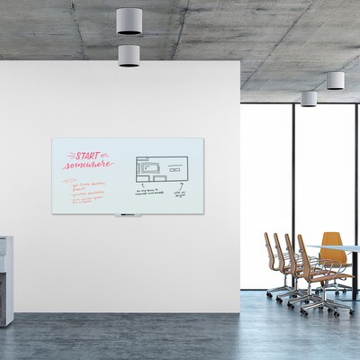 U Brands Glass Dry-Erase Whiteboard, 6' x 3' (3978U00-01)