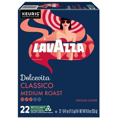 Lavazza Classico Coffee Keurig® K-Cup® Pods, Medium Roast, 22/Box (6001)