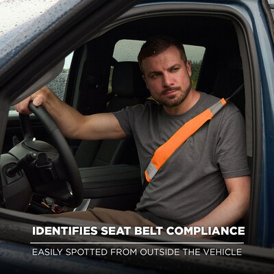 Ergodyne GloWear 8105 High Visibility Seat Belt Cover, Orange, 2/Pack (29035)