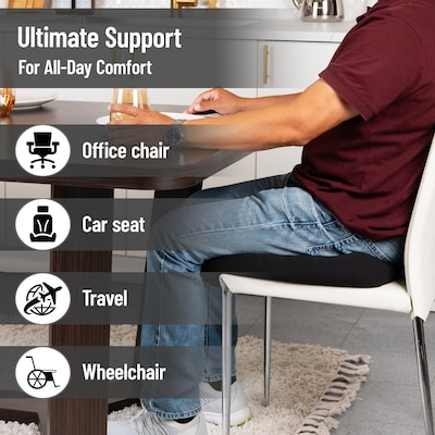 Mind Reader Air-Cloud Booster Seat Cushion with Carry Handle, Black (CBOOST-BLK)