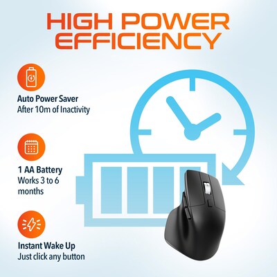 Purely E5720 Ergonomic Arm Rest and Wireless Computer Mouse Bundle, Black (PMPE5720BD1)