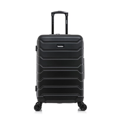 InUSA Trend 24 Hardside Suitcase, 4-Wheeled Spinner, TSA Checkpoint Friendly, Black (IUTRE00M-BLK)