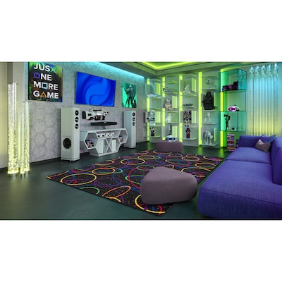 Joy Carpets Looped Nylon 12' x 6' Machine Tufted Rug, Fluorescent (450R)