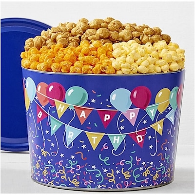 Popcorn Factory Birthday Balloons 3 Flavor Tin