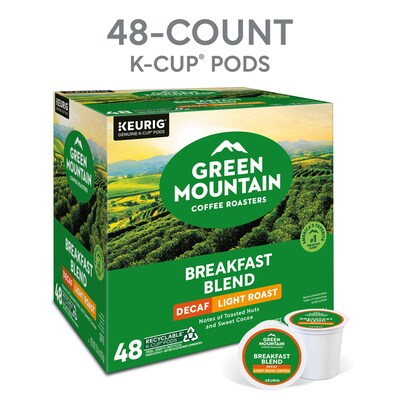Green Mountain Breakfast Blend Decaf Coffee Keurig® K-Cup® Pods, Light Roast, 48/Box (5000355634)