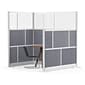 Luxor Modular Room Divider Add-On Wall, 70"H x 53"W, Gray/Frosted PET/Acrylic (MW-5370-XFCG)