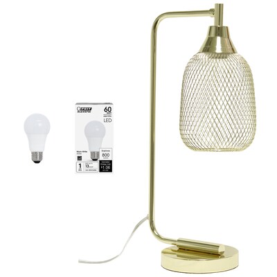Elegant Designs LED Desk Lamp, 19", Gold Metal (LD1060-GLD-LB)